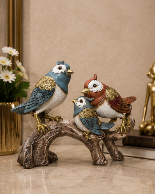 Decorative Bird Family Figurine