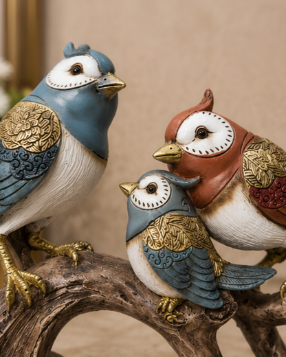 Decorative Bird Family Figurine