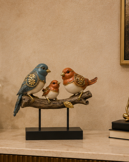 Decorative Bird Family Figurine