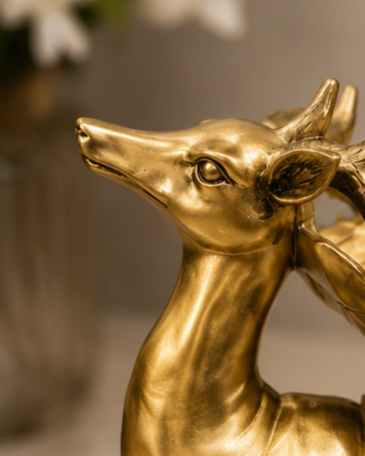 Golden Deer Decorative Bowl