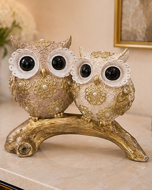 Wisdom Decorative Owl Couple Figurine