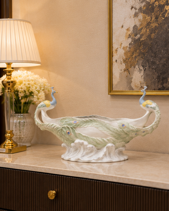 Majestic Peacock Decorative Bowl