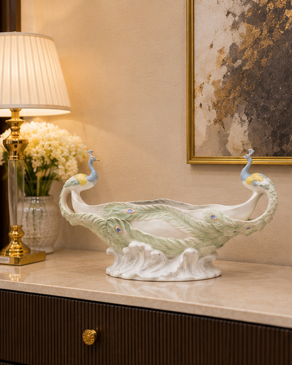 Majestic Peacock Decorative Bowl
