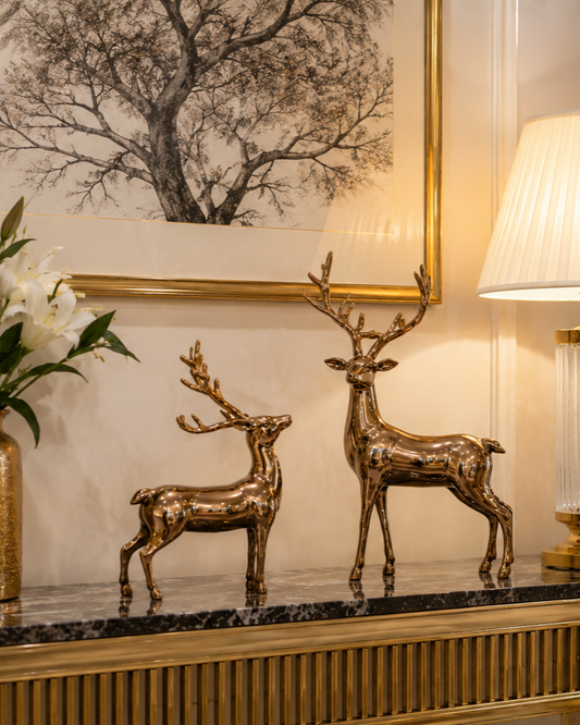 Regal Stag Decorative Figurine - Set Of 2