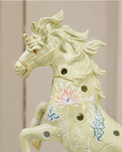 Majestic Floral Decorative Horse Figurine