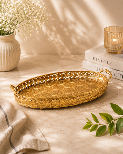 Oval Honeycomb Serving Tray - Small