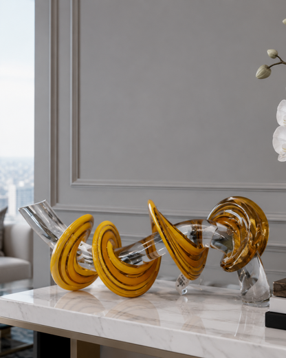 Decorative Spiral Glass Art Sculpture