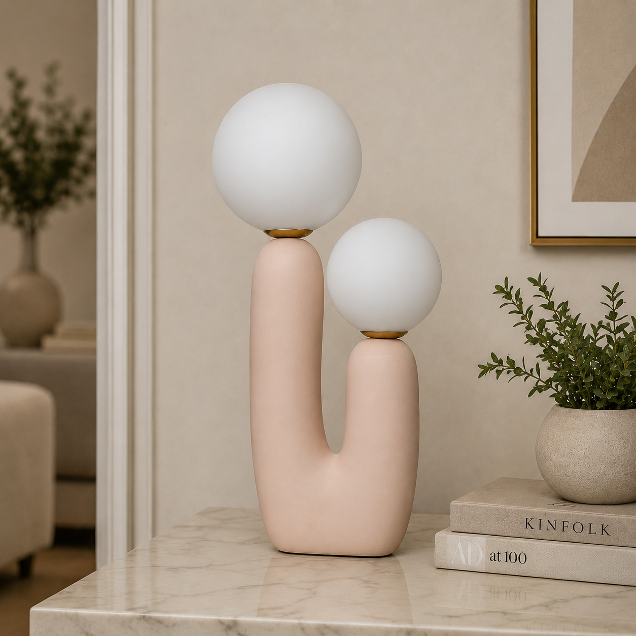 Lumora Table Lamps for Home & Item for Home Decoration - Muted Clay Pink