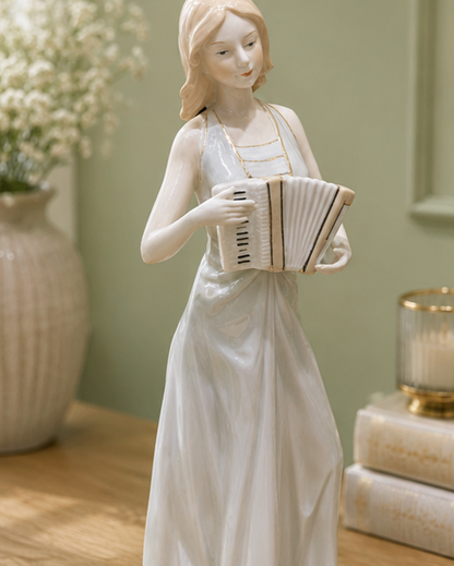 Accordion Victorian Lady - Fine Porcelain Figurine