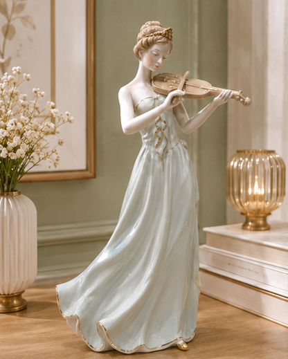 Violin Victorian Lady - Fine Porcelain Figurine