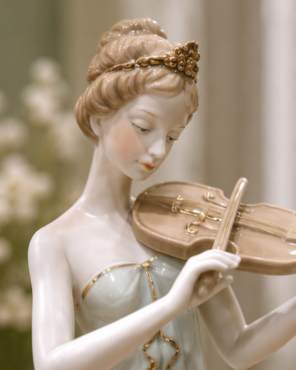 Violin Victorian Lady - Fine Porcelain Figurine