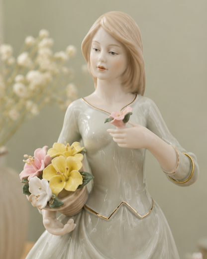 Elegant Floral Lady - Fine Porcelain Figurine