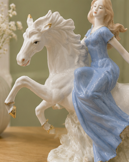 Majestic Ride Victorian Lady - Fine Porcelain Figurine