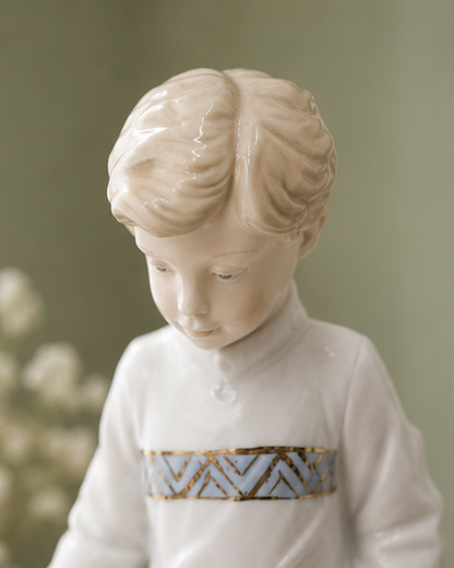 Boy & Puppy Keepsake - Fine Porcelain Figurine