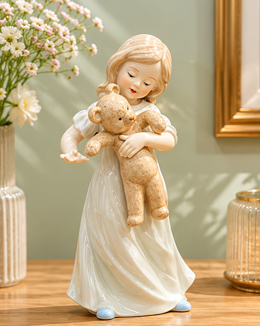 Teddy's Best Friend - Fine Porcelain Figurine