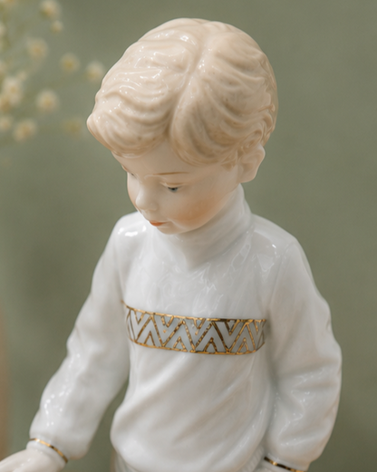 Boy & Puppy Keepsake - Fine Porcelain Figurine
