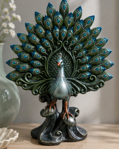 Majestic Peacock Decorative Figurine