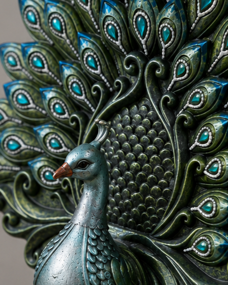 Majestic Peacock Decorative Figurine