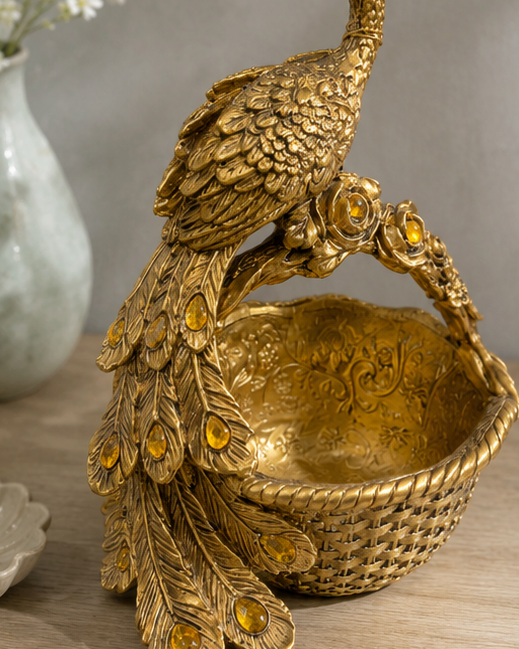 Regal Peacock Storage Basket