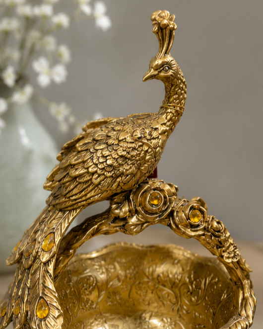 Regal Peacock Storage Basket