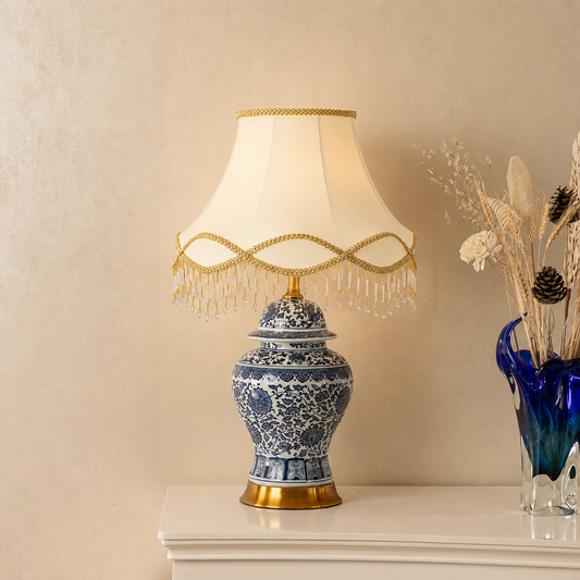 Classic Dynasty Table Lamps for Living Room (Victorian Shade)