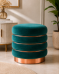 Emerald Luxe Velvet Ottoman Stool
