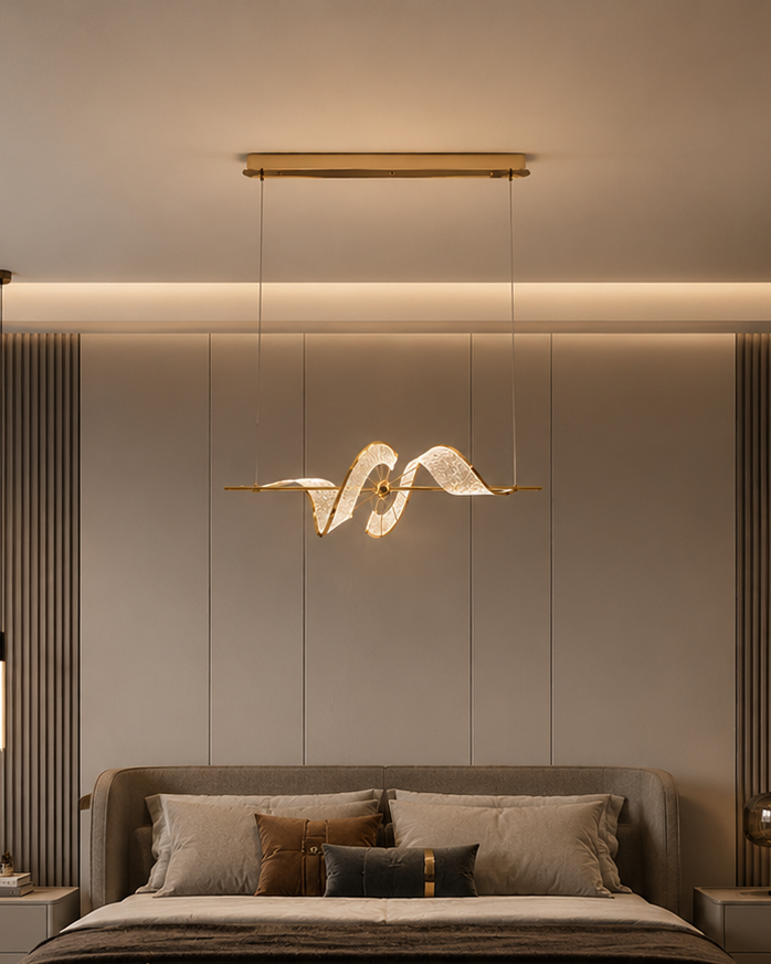 Spiral Crystal Wave Pendant Light