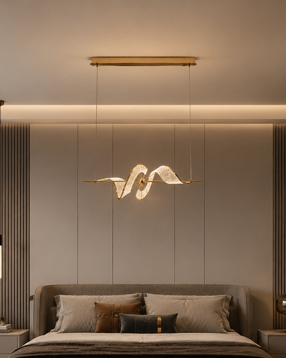 Spiral Crystal Wave Pendant Light