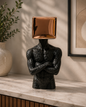 Abstract Thinker Decorative Men Sculpture - Black