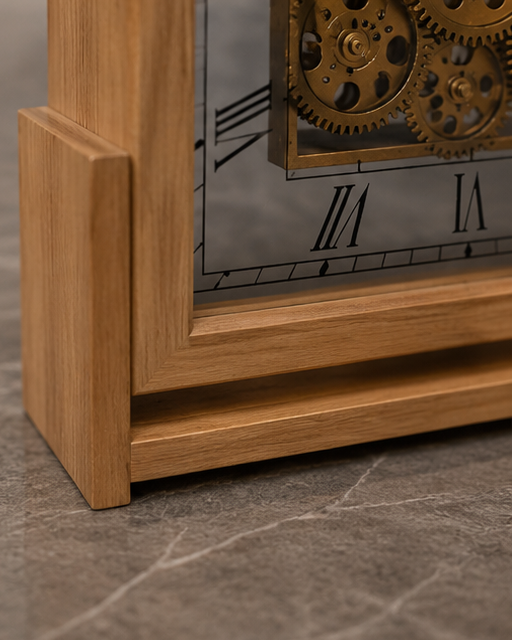 Heritage Gear Table Clock - Gold