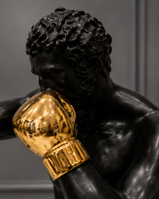 Golden Glove Decorative Boxer Sculpture