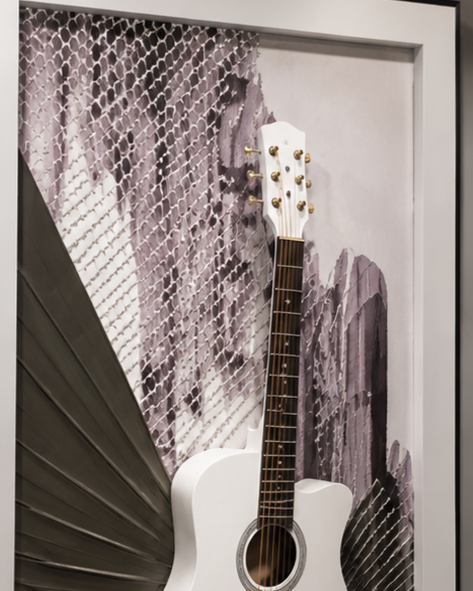 Harmony Guitar Decorative Framed Wall Art