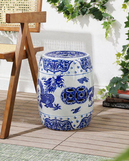 Royal Dragon Ceramic Garden Stool