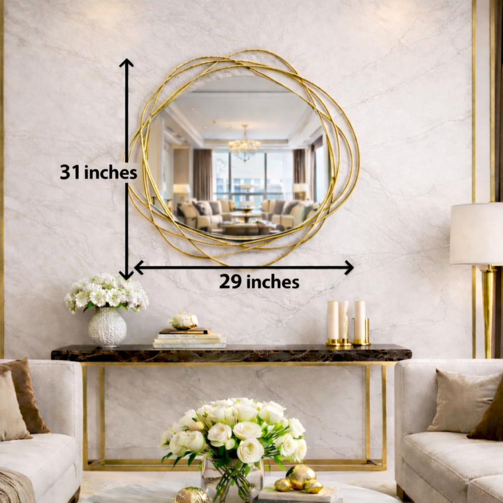 Designer Modern Metal Tube Decorative Wall Mirror
