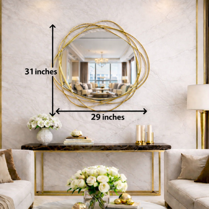 Designer Modern Metal Tube Decorative Wall Mirror