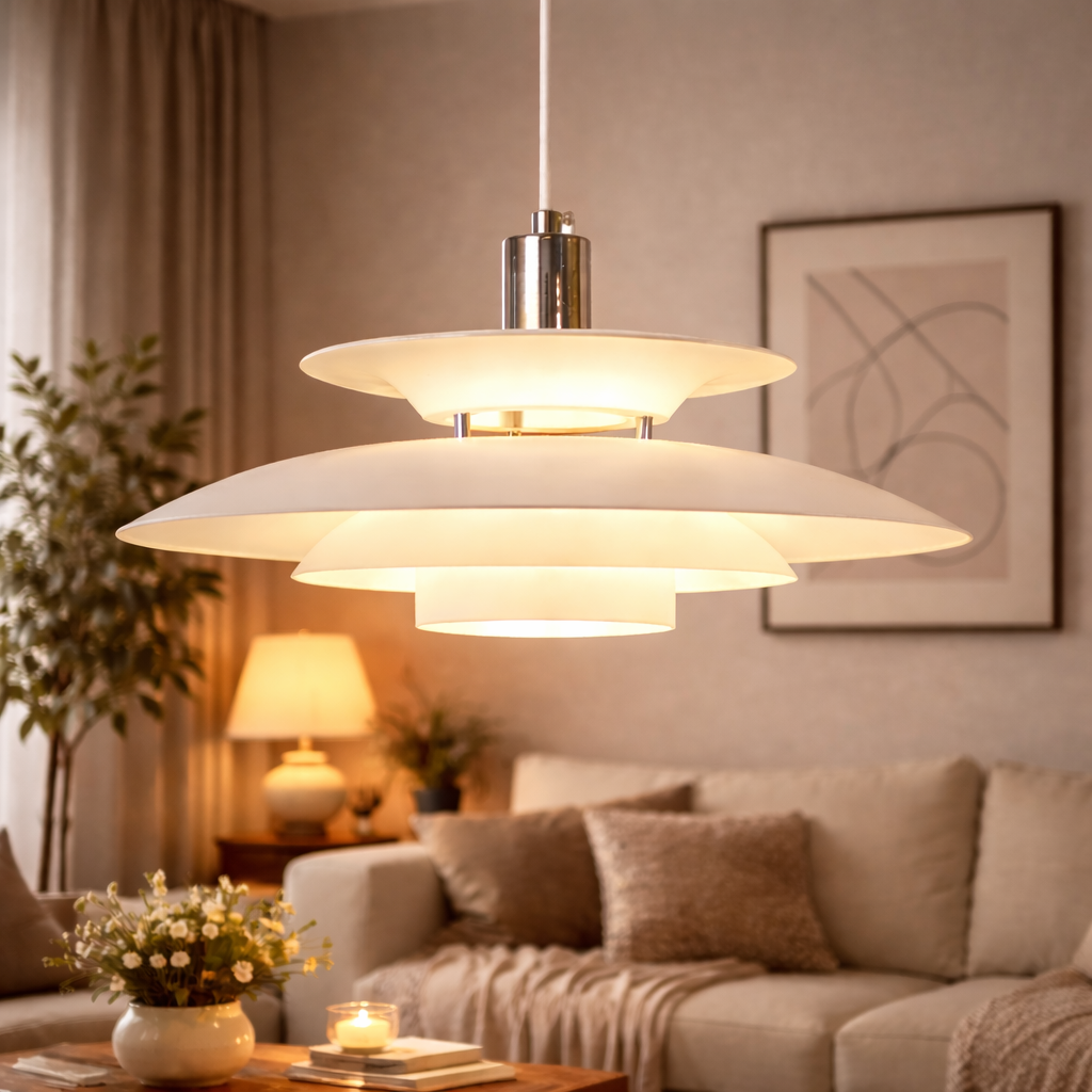 Arctic Wave UFO Pendant For Living Room & Item for Home Decoration - White