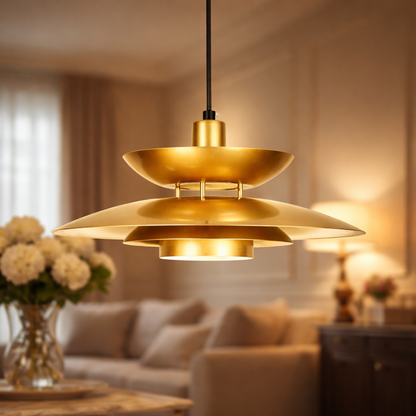 Floating Shade UFO Ceiling Light For Home - Gold