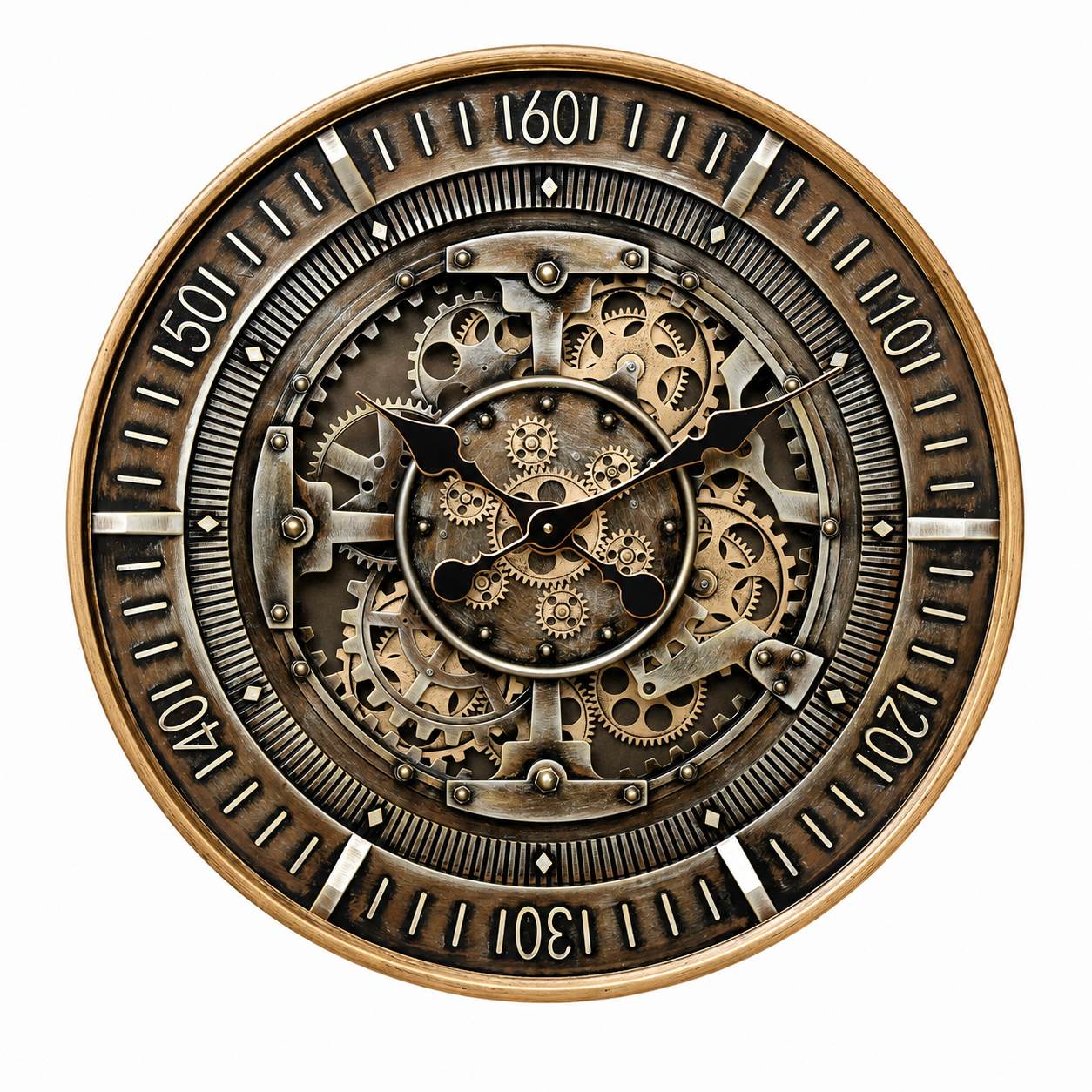 Maison Hour Luxury Designer Wall Clocks for the Home With Moving Gear Mechanism Buy Wall Clock Online (Steel Body)
