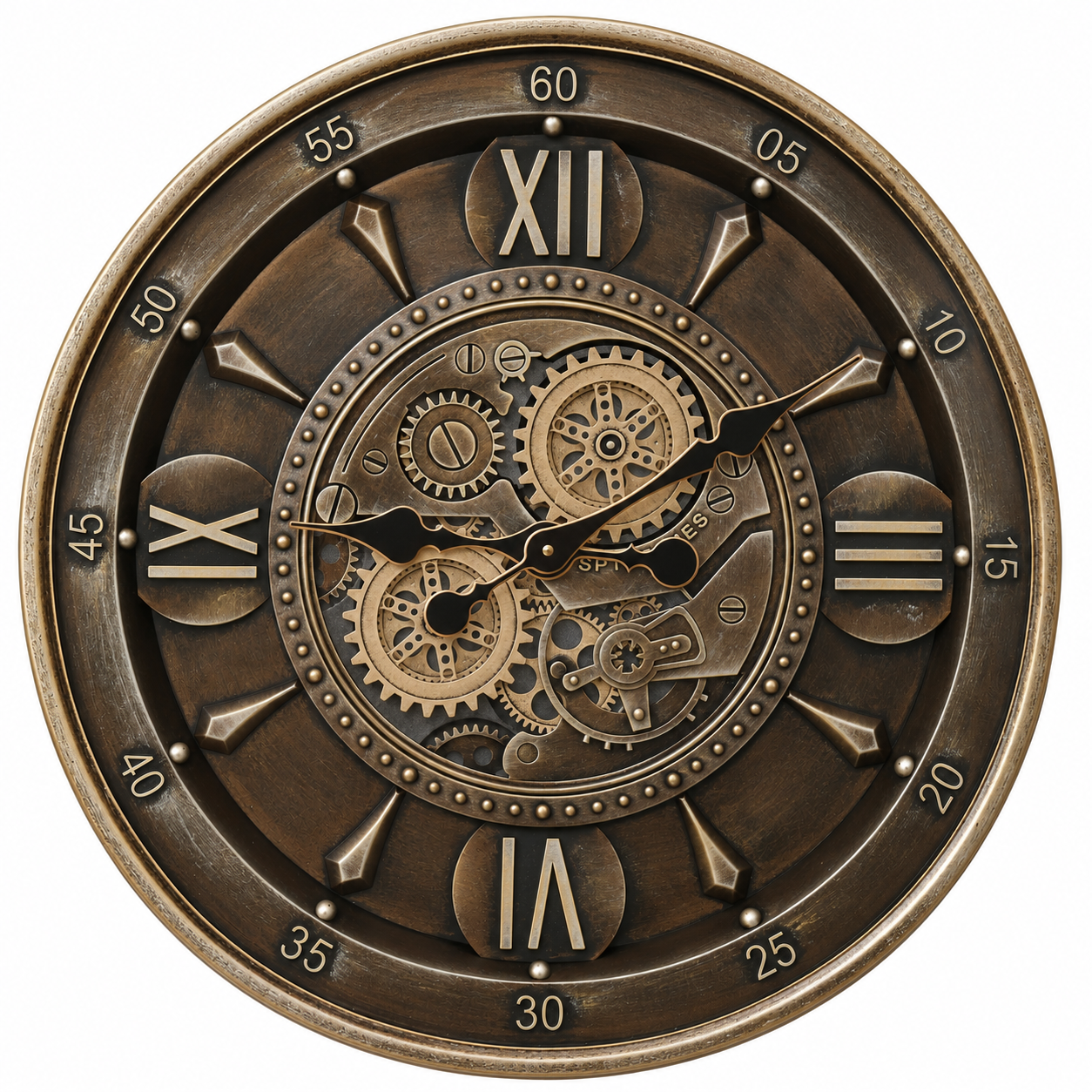 Cedar Hour Luxury Designer Wall Clocks for the Home With Moving Gear Mechanism Buy Wall Clock Online (Steel Body)