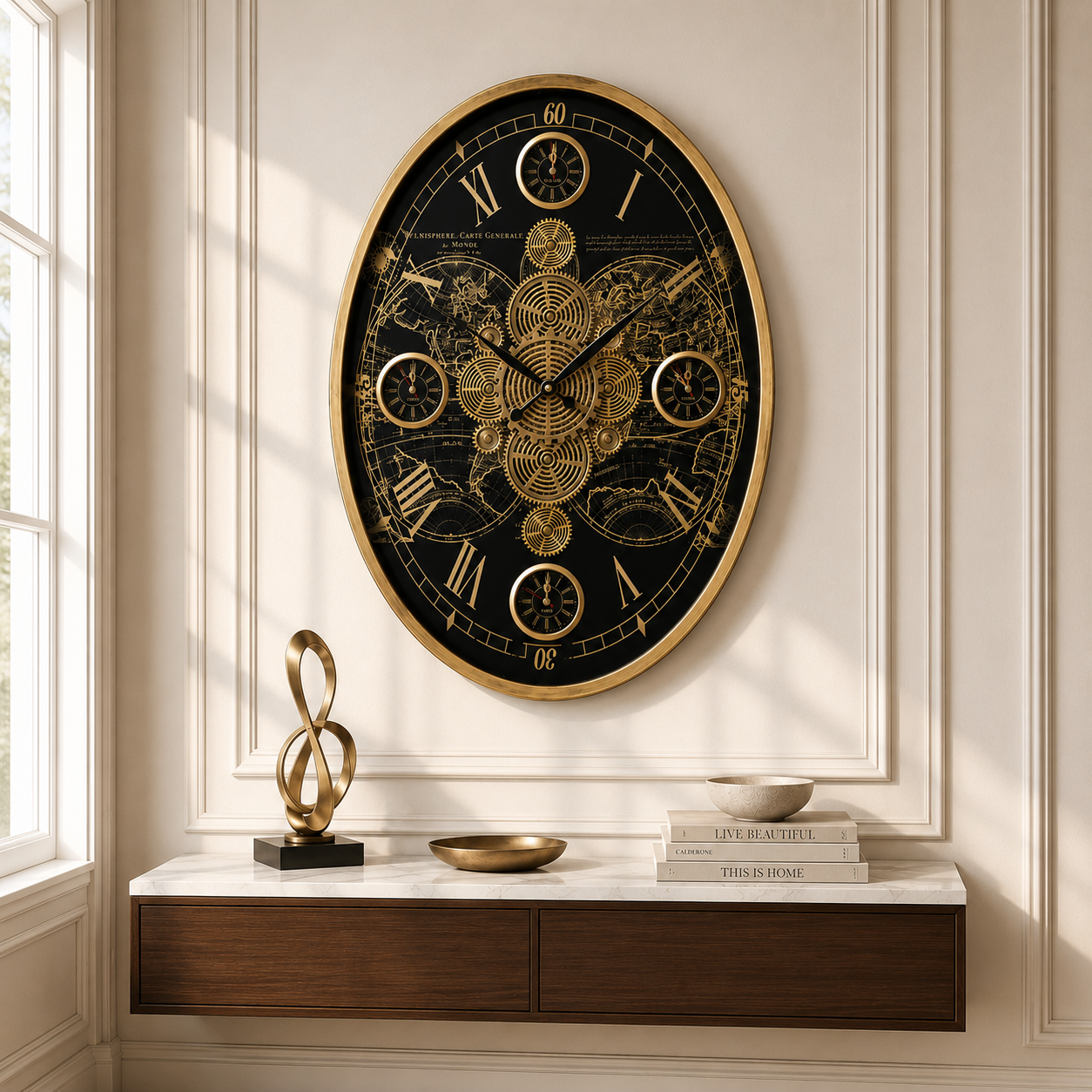 Art of Hours Luxury Designer Wall Clocks for the Home With Moving Gear Mechanism Buy Wall Clock Online (Steel Body)
