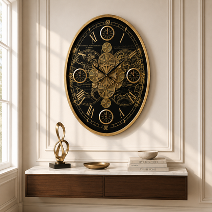 Art of Hours Luxury Designer Wall Clocks for the Home With Moving Gear Mechanism Buy Wall Clock Online (Steel Body)