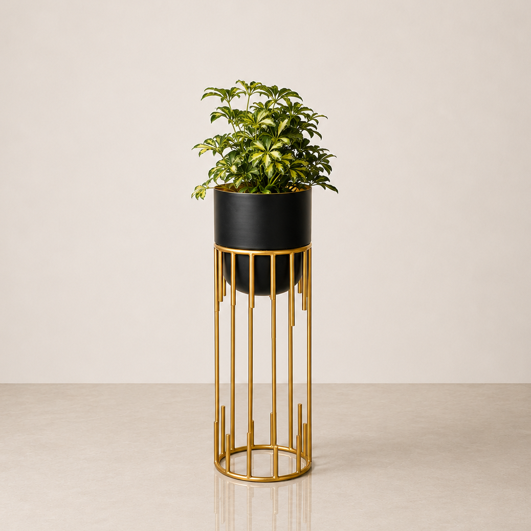 Dripping Luxury Metal Black Planters - Medium