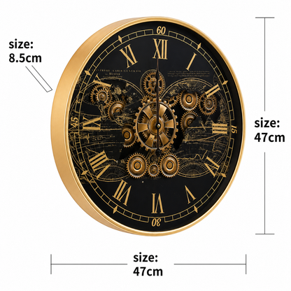Chrono Luxe Luxury Designer Wall Clock With Moving Gear Mechanism Buy Wall Clock Online (Steel Body) - Medium