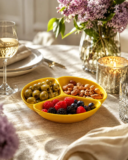 Monochrome Chip & Dip Platter - Yellow