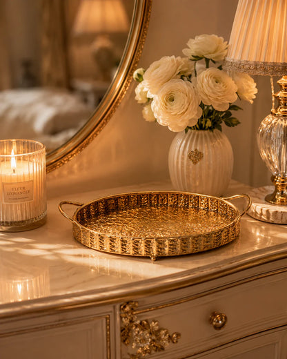 Gold Hammered Serving Tray - Small