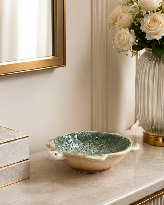 Ocean Turtle Textured Ceramic Bowl - Small