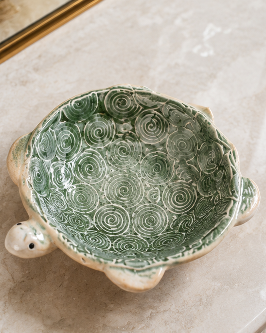 Ocean Turtle Textured Ceramic Bowl - Small