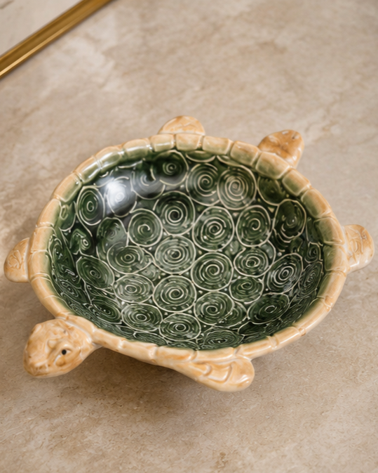 Ocean Turtle Textured Ceramic Bowl - Large