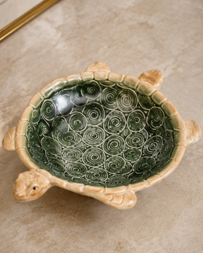 Ocean Turtle Textured Ceramic Bowl - Large