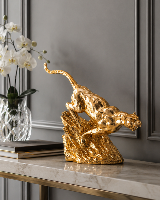 Eternal Hunt Decorative Panther Sculpture